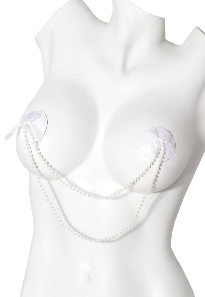 Nippelüberzieher mit Verbindungsperlen - Satin-Eleganz und Glamour Chic