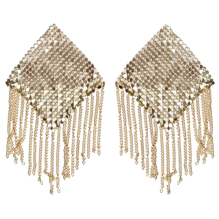 Goldene Nippelüberzieher Metallic Mesh - Glamour Burlesque Wiederverwendbar