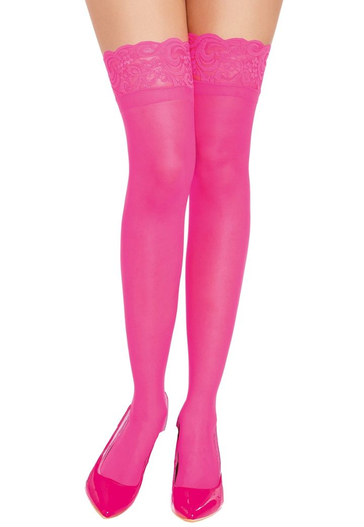 Bas Autofixants Rose Fluo - Couleur Intense et Galbe Somptueux