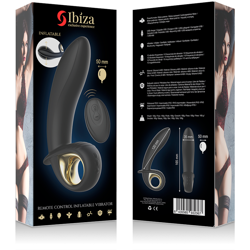 Opblaasbare afstandsbediende vibrator Ibiza