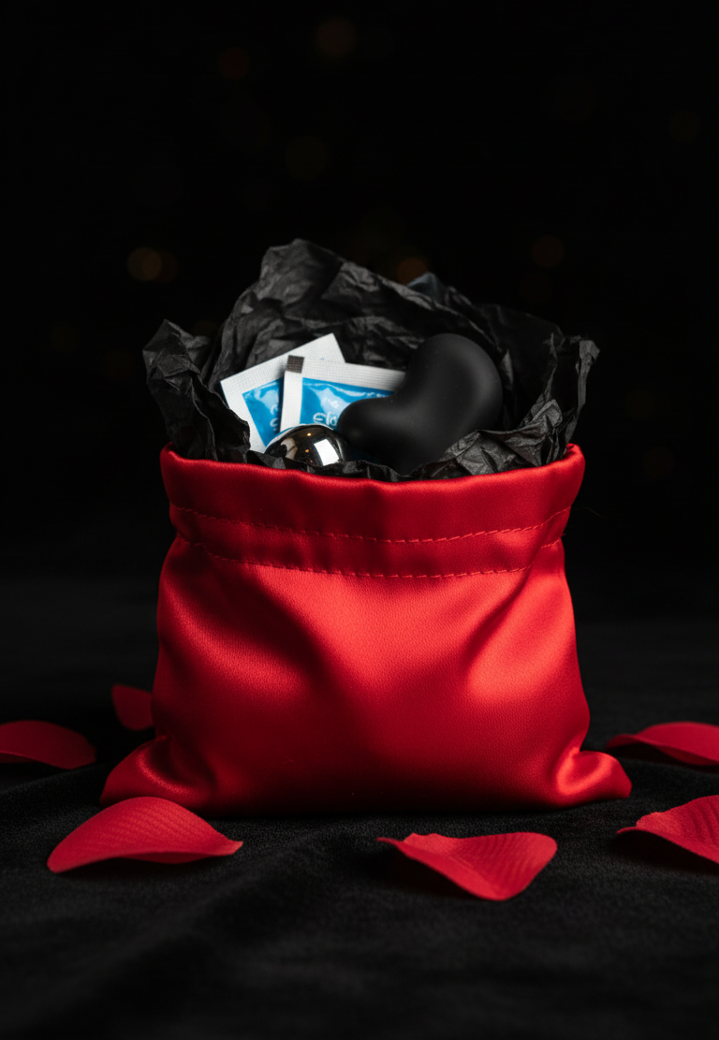 Naughty Surprise: Valentine’s red satin pouch
