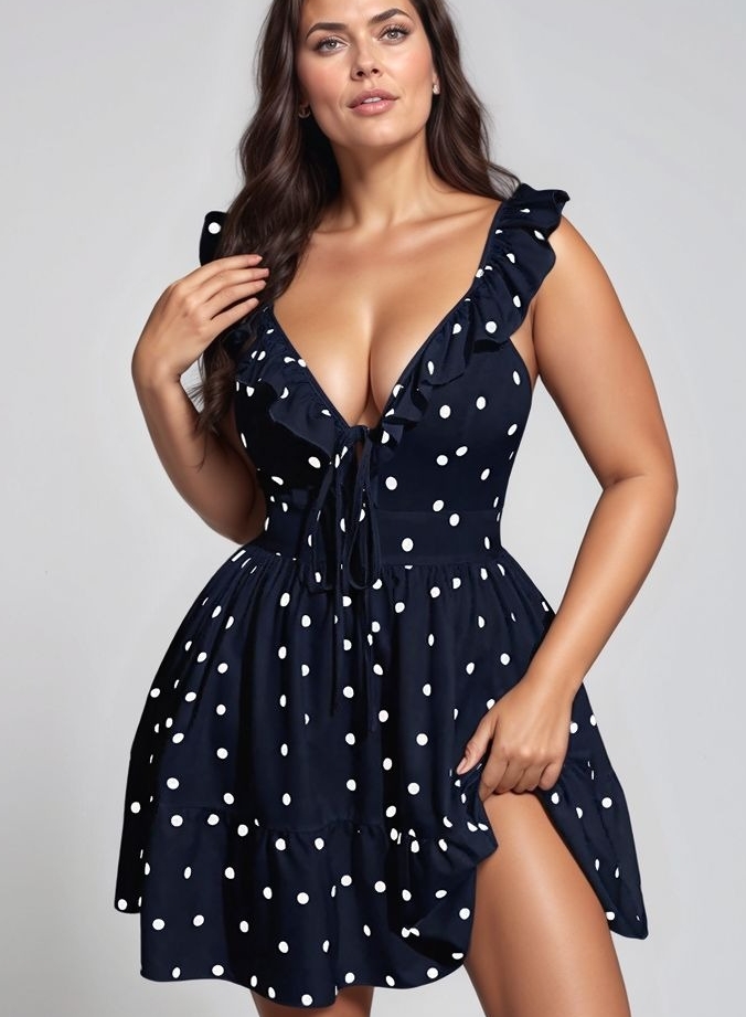 Romantisme Bohème avec cette Robe Pois Chiffon
