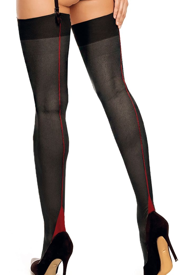 Red seam stockings