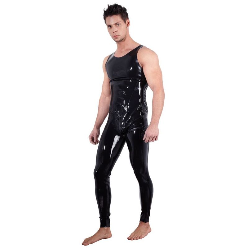 Shiny Natural Latex Jumpsuit with Crotch Zip - Seconde Peau