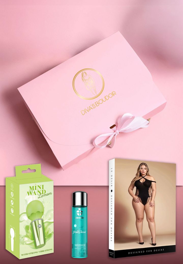 Set Sensualità Premium: Body Taglie Forti, Olio Massaggio Swede, Vibromassatore
