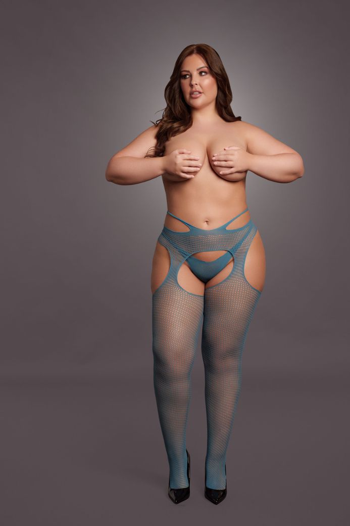 Lacy garter tights