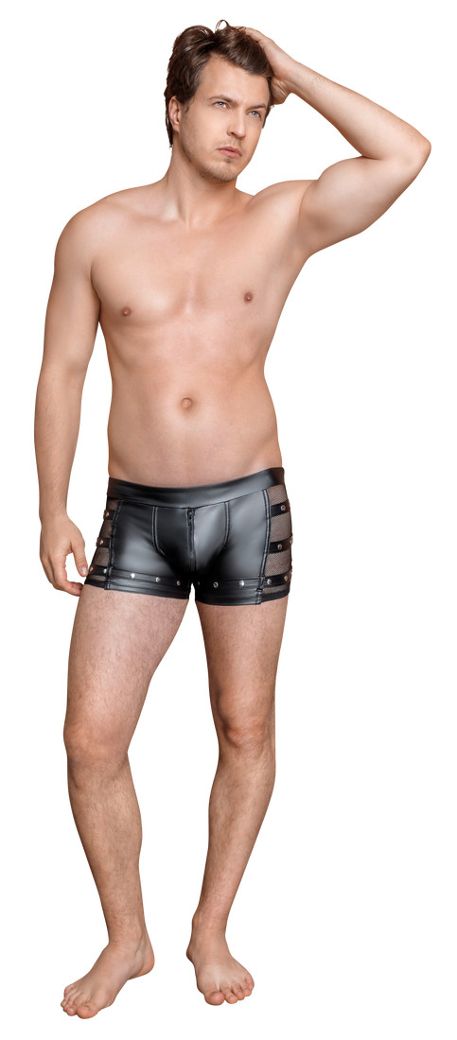 Boxershorts van leer en visnet