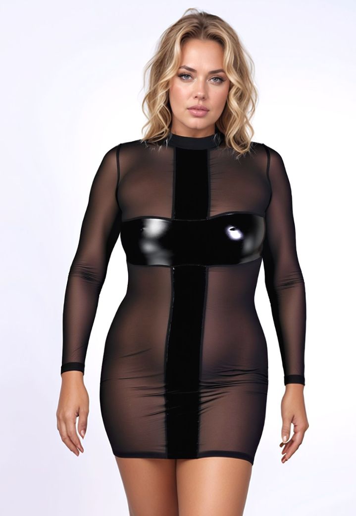 Abito crossover in tulle Wetlook - Seducente eleganza e audacia