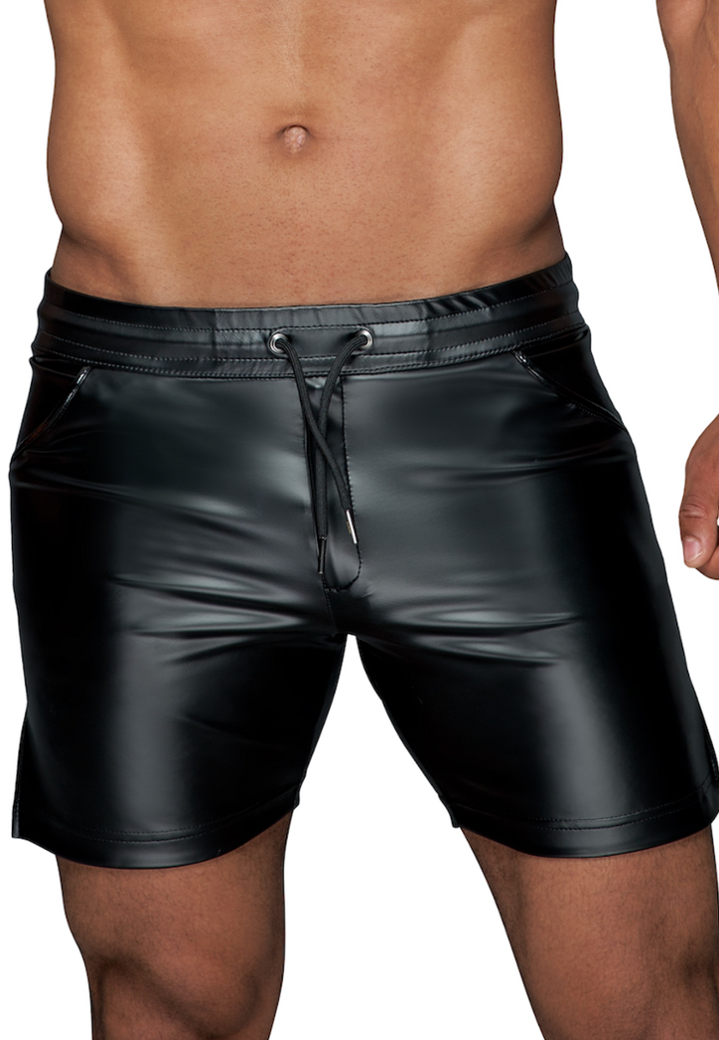 Long boxer in imitation leather