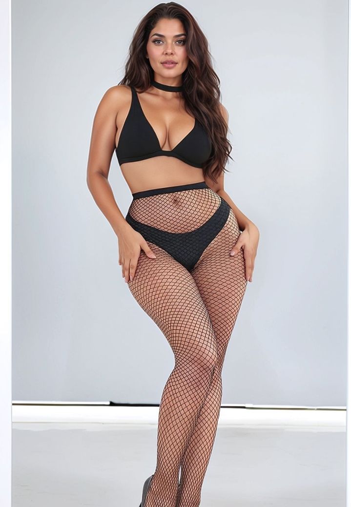 Collant résille classique : ceinture renforcée et confort élastique