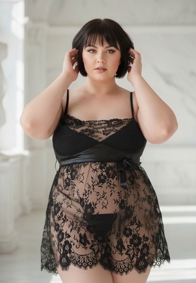 Bowy - Babydoll σε Δαντέλα και Μικροΐνες με Συντονισμένο String