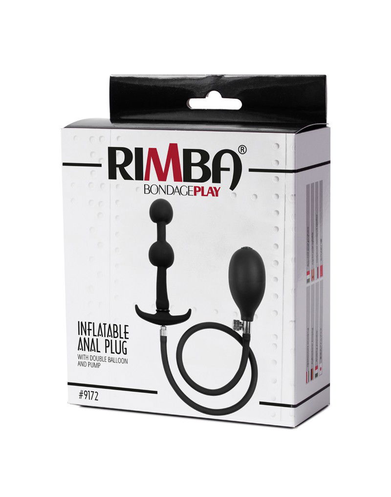 Double Balloon Inflatable Plug with Manual Pump - black