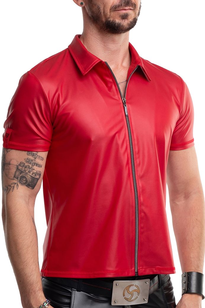 Ritszak Polo Maurice - Kunstleder Mat Rood - Elegant Staande Kraag