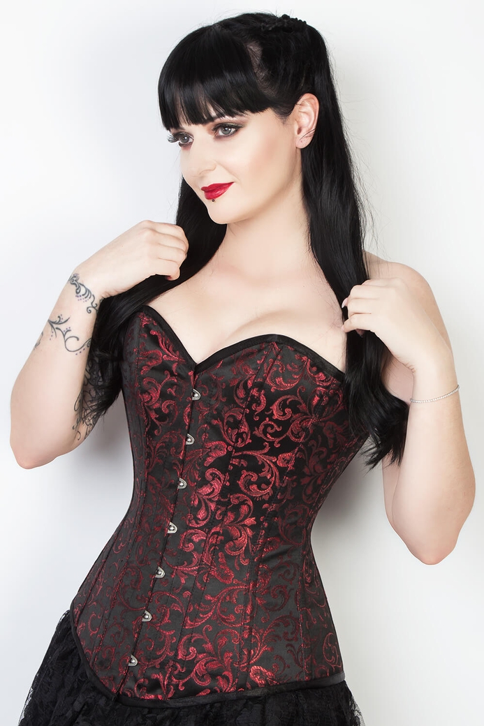 Red and black Brocade corset