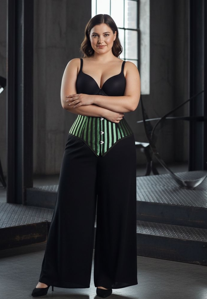 Underbust κορσές μπροκάρ, μακρύ κόψιμο γοφοί & κοιλιά, χειροποίητος