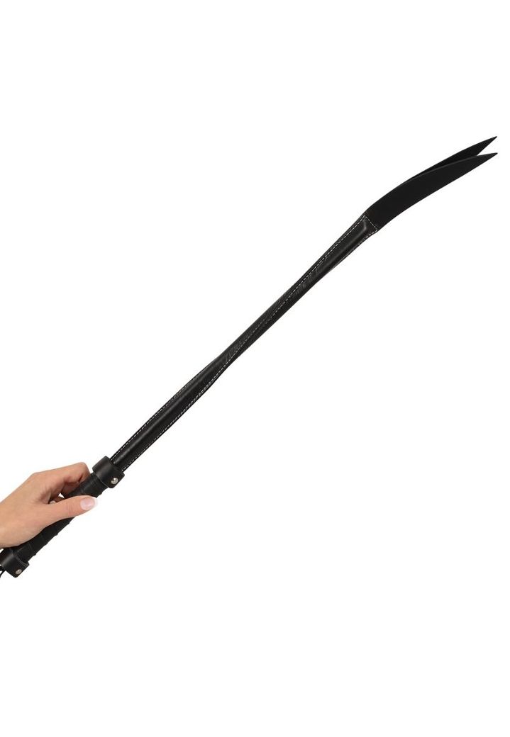 Long genuine leather whip